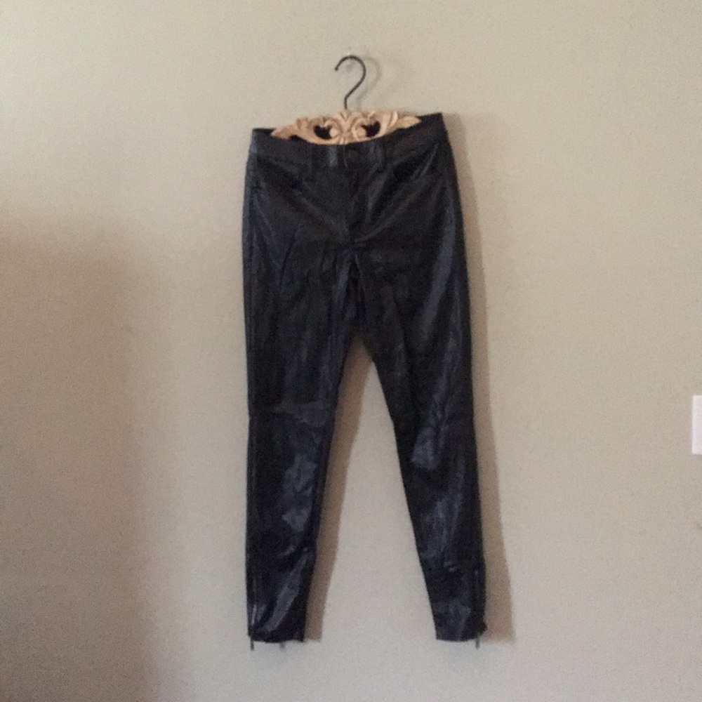 high waisted faux leather pants